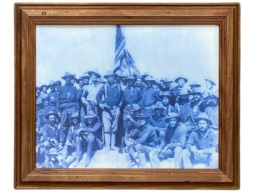 Modern Print of Blue-Toned Photograph of Theodore Roosevelt and His Rough Riders