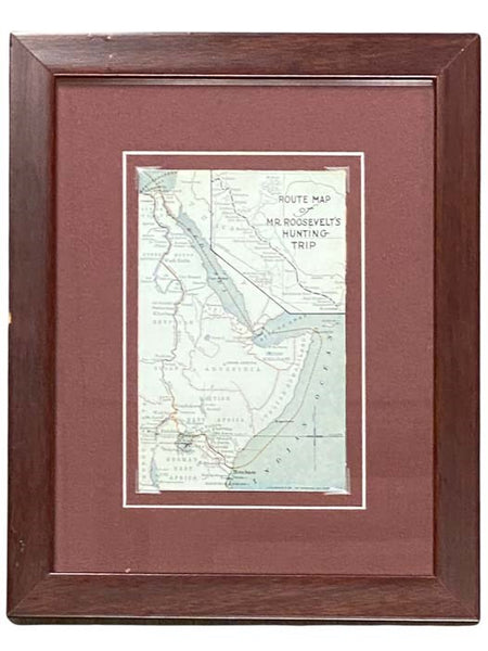 1909 'Route Map of Mr. Roosevelt's Hunting Trip' Postcard [Roosevelt Tour] [Theodore]