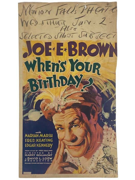 1937 When's Your Birthday? Original Window Card