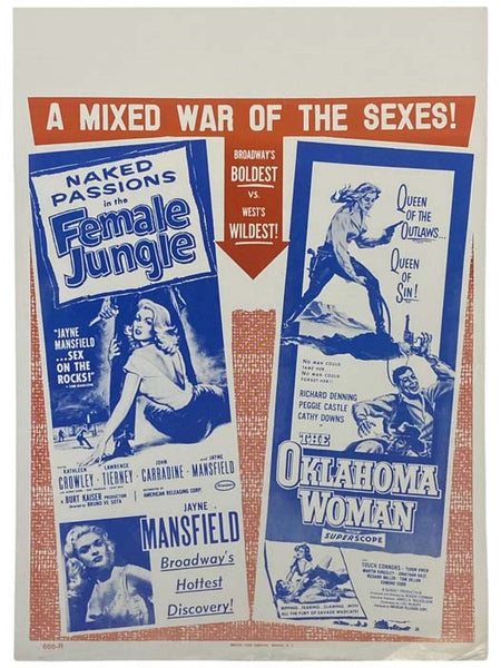 Female Jungle / The Oklahoma Woman Double Feature Window Card (686-R)