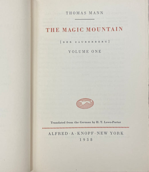 The Magic Mountain, in Two Volumes