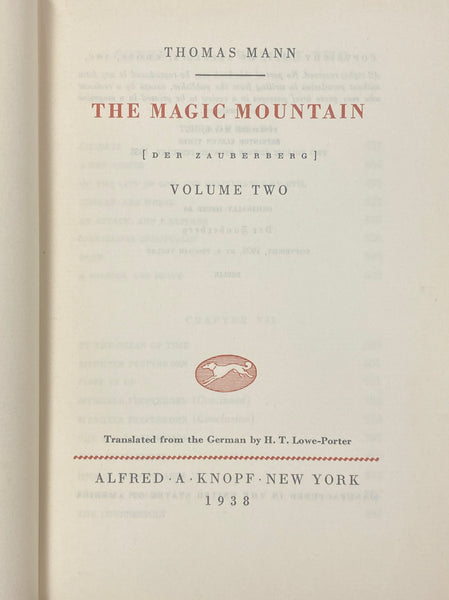 The Magic Mountain, in Two Volumes