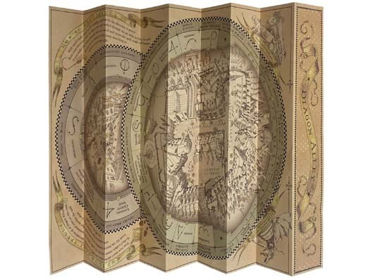Albus Dumbledore Wand with Box and Hogsmeade/Diagon Alley Map