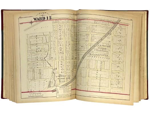 City Atlas of Rochester, N.Y., from Official Records, Private Plans and Actual Surveys, Based Upon Plans Deposited in the Department of Surveys [1875] [Plat Book]
