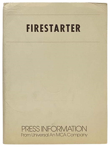 Firestarter 1984 Press Information Kit Stephen King Dino De Laurentiis Drew Barrymore Frank Capra Heather Locklear Martin Sheen George C. Scott