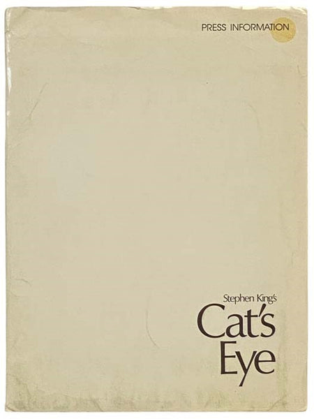 Stephen King's Cat's Eye 1985 Press Kit Movie Film Publicity Drew Barrymore Dino De Laurentiis James Woods