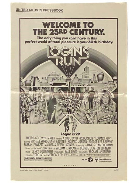 Logan's Run Film Pressbook Press Kit Science Fiction Movie