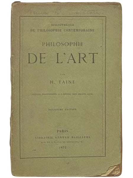 Philosophie de l'Art (Bibliotheque de Philosophie Contemporaine)