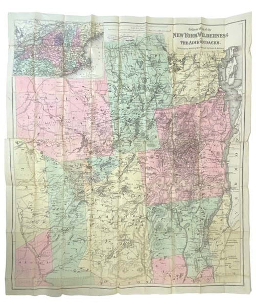 Colton's Map of the New York Wilderness and the Adirondacks