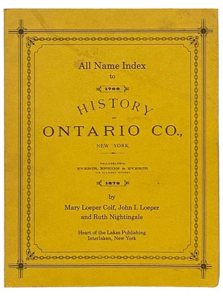 All Name Index to 1788 History of Ontario Co., New York