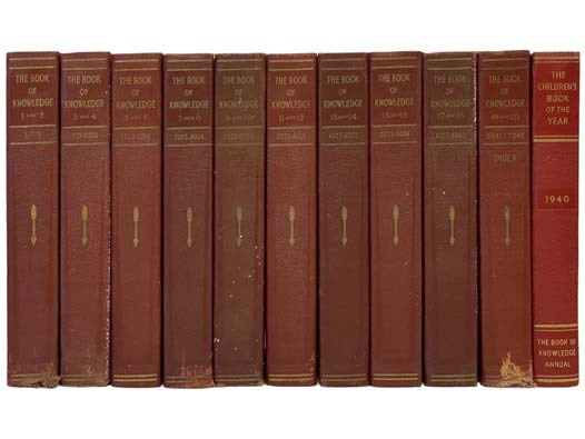 The Book of Knowledge: The Children's Encyclopedia, 10 Volume Set Plus 1940 Annual "The Children's Book of the Year"