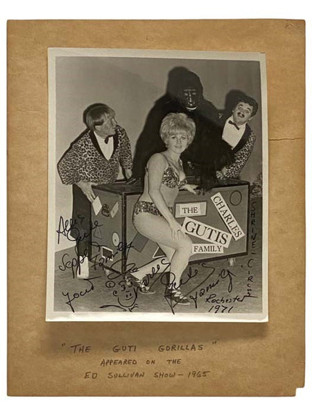10x8 Black-and-White Photograph of 'The Guti Gorillas,' Signed by Cast