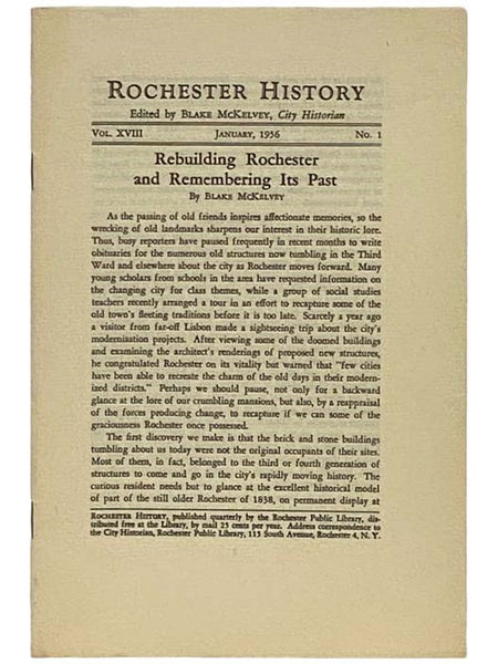Rebuilding Rochester and Remembering Its Past (Rochester History, January, 1956, Vol. XVIII, No. 1)