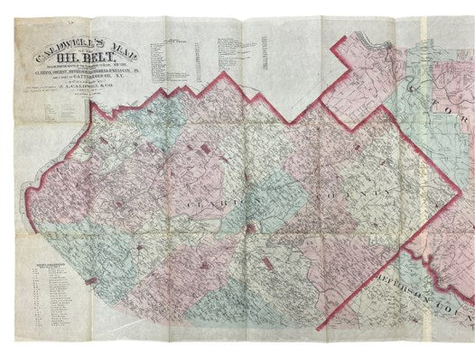 Caldwell's Map of the Oil Belt, on a Line from the Mouth of the Clarion River to Olean, New York, Including Parts of Clarion, Forest, Jefferson, Elk, Warren, & McKean Co's., PA., and a Part of Cattaraugus Co., N.Y.