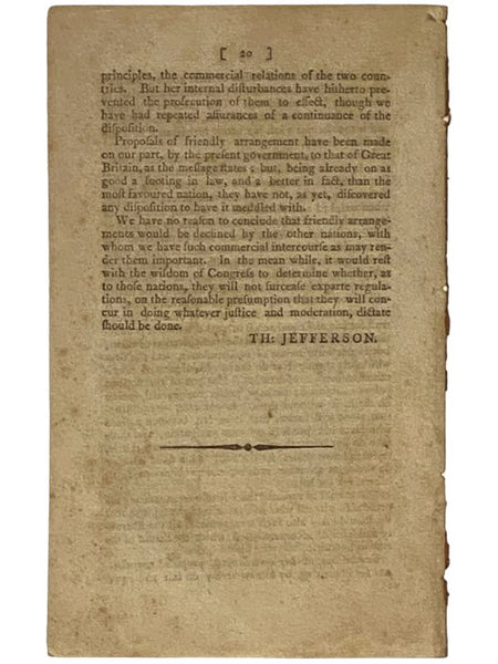 Report of the Secretary of State, on the Privileges and Restrictions on the Commerce of the United States in Foreign Countries. Published by Order of the House of Representatives.