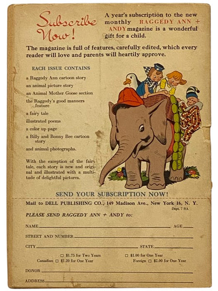 Raggedy Ann + Andy, Volume I, No. 14, July, 1947 [Vol. 1, Number XIV]