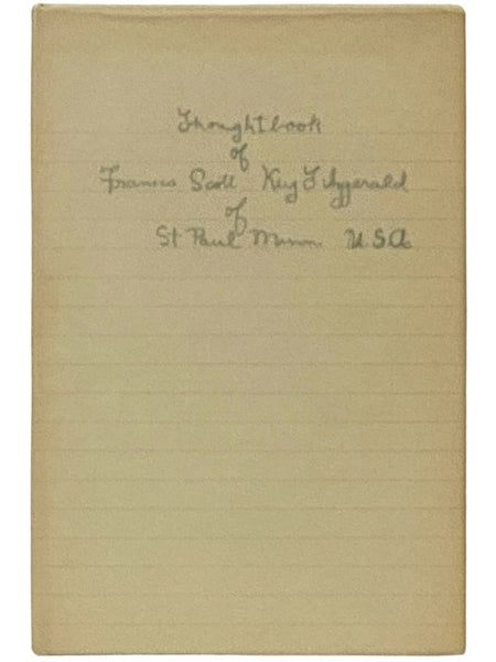 Thoughtbook of Francis Scott Key Fitzgerald [Thought Book]