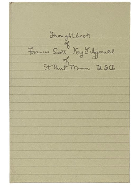 Thoughtbook of Francis Scott Key Fitzgerald [Thought Book]