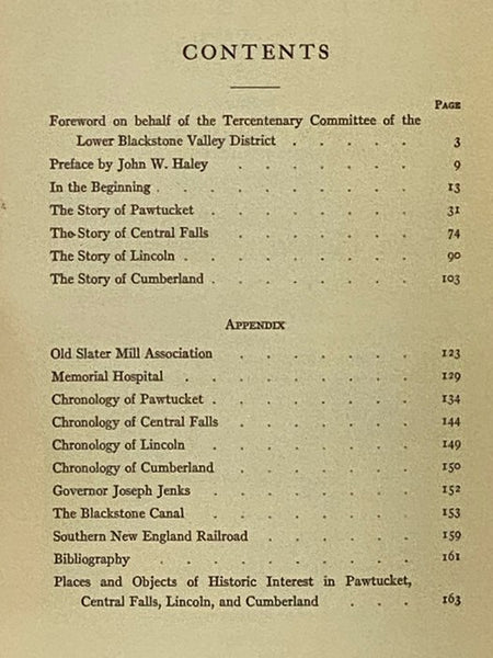 The Lower Blackstone River Valley: The Story of Pawtucket, Central Falls, Lincoln, and Cumberland, Rhode Island - An Historical Narrative