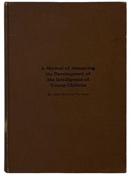A Method of Measuring the Development of the Intelligence of Young Children