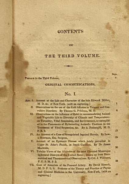 The American Medical and Philosophical Register: or, Annals of Medicine, Natural History, Agriculture, and the Arts. Volume Third [Vol. 3]