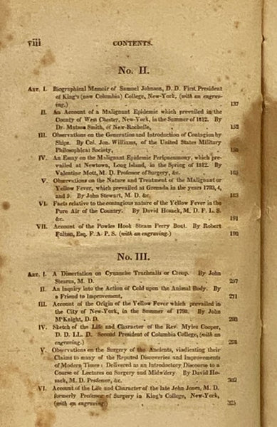 The American Medical and Philosophical Register: or, Annals of Medicine, Natural History, Agriculture, and the Arts. Volume Third [Vol. 3]