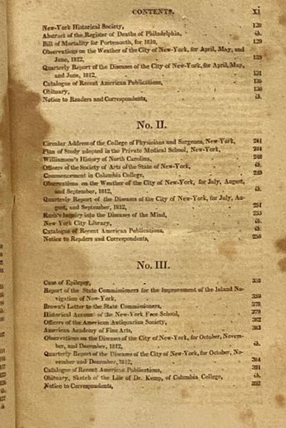 The American Medical and Philosophical Register: or, Annals of Medicine, Natural History, Agriculture, and the Arts. Volume Third [Vol. 3]