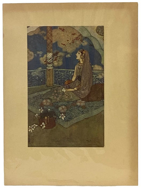 Arabian Nights Tipped-in Color Plate Illustrated by Edmund Dulac, 1907
