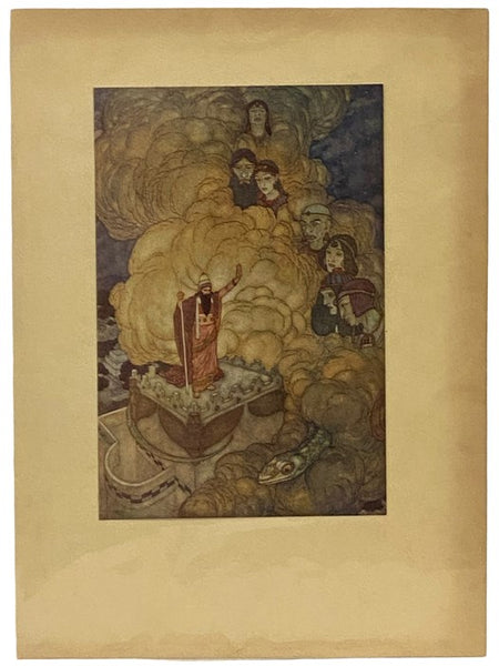 Arabian Nights Tipped-in Color Plate Illustrated by Edmund Dulac, 1907