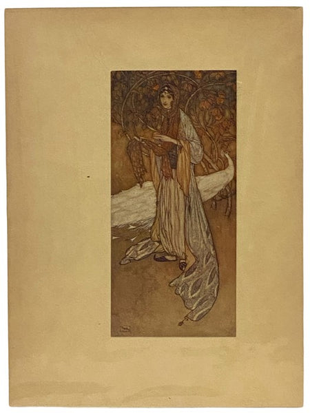 Arabian Nights Tipped-in Color Plate Illustrated by Edmund Dulac, 1907
