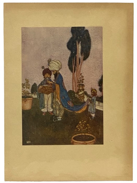 Arabian Nights Tipped-in Color Plate Illustrated by Edmund Dulac, 1907