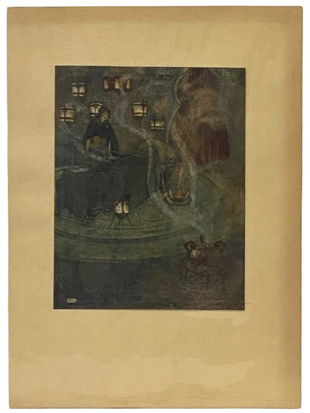 Arabian Nights Tipped-in Color Plate Illustrated by Edmund Dulac, 1907