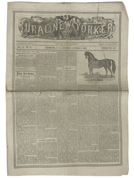 Moore's Rural New-Yorker, Saturday, October 9, 1858, Vol. IX, No. 41, Whole No. 457