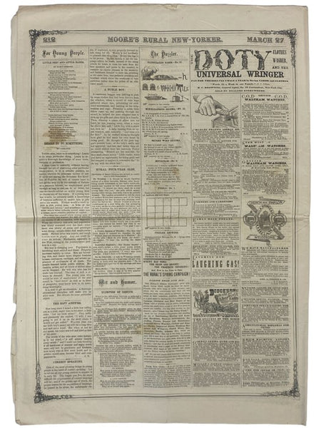 Moore's Rural New-Yorker, Saturday, March 27, 1869, Vol. XX, No. 13, Whole No. 1001
