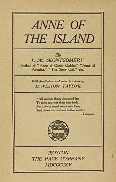 Anne of the Island (Anne of Green Gables, Book 3)