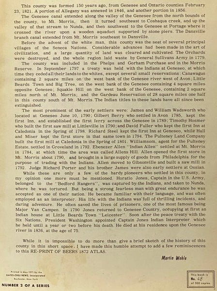 Atlas of Livingston Co. [County] New York. From Actual Surveys by and under the Direction of F.W. Beers (Number 2 of a Series)
