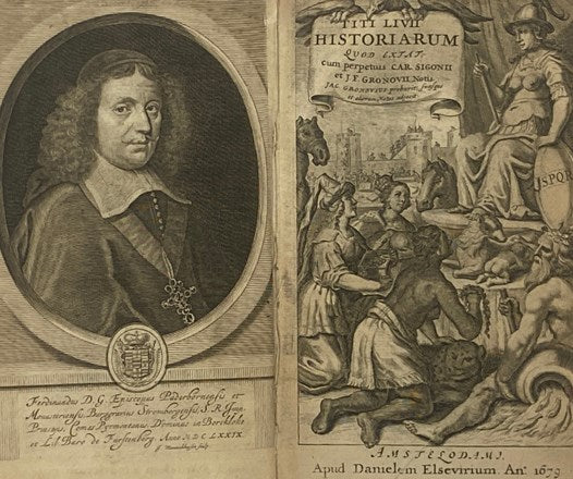 Titi Livii Historiarum Quod Extat cum perpetuis Car. Sigonii et J.F. Gronovii Notis. Jac. Gronovius probavit, suasque et aliorum, Notas adjecit., Tome I & II [Livy's History of Rome - Volumes One & Two of a Three Volume Set]