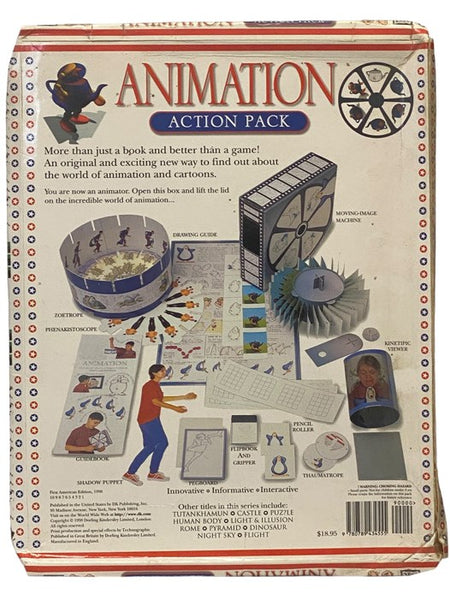 Animation Action Pack: A Hands-On Guide to the Amazing World of Moving Pictures -- Includes Drawing Guide, Moving-Image Machine, Zoetrope, Phenakistoscope, Kinetipic Viewer, Pencil Roller, Flipbook and Gripper, Thaumatrope, Pegboard, and Guidebook