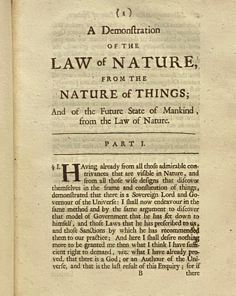 A Demonstration of the Divine Authority of the Law of Nature, and of the Christian Religion. in Two Parts.