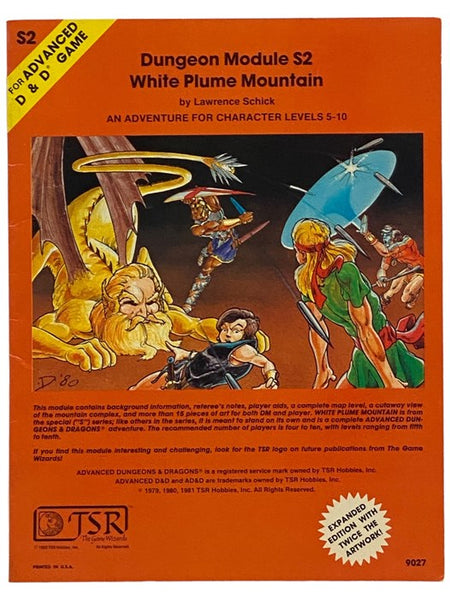 White Plume Mountain: An Adventure for Character Levels 5-10 (Dungeons Module S2, for Use with Advanced D&D Ga