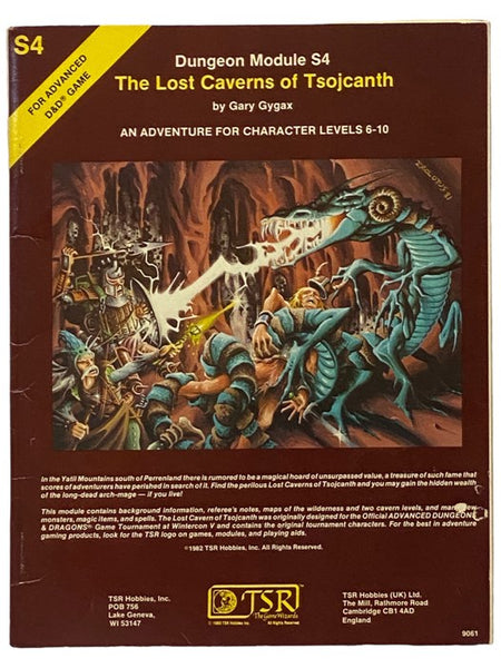 The Lost Caverns of Tsojcanth: An Adventure for Character Levels 6-10 (Dungeons Module S4, for Use with Advanced D&D Game)