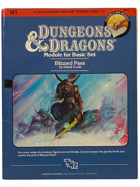 Blizzard Pass: A Solo Adventure for Thieves Level 1-3 (Dungeons & Dragons Module for Basic Set, M1)