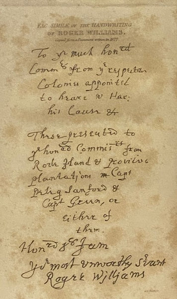Life of Roger Williams, Founder of the State of Rhode Island.