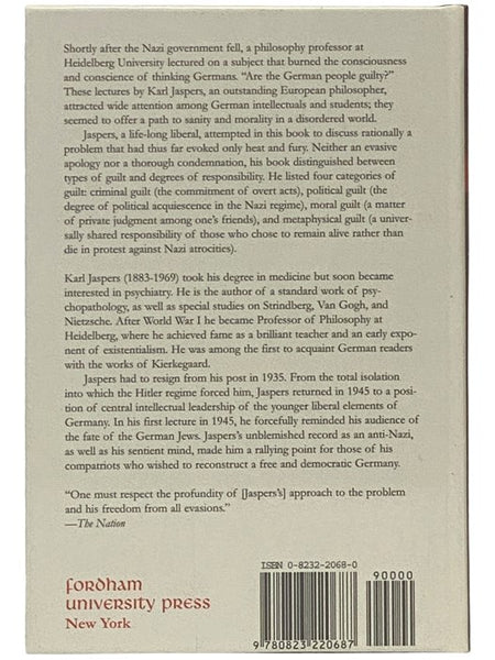 The Question of German Guilt (Perspectives in Continental Philosophy)
